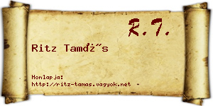 Ritz Tamás névjegykártya
